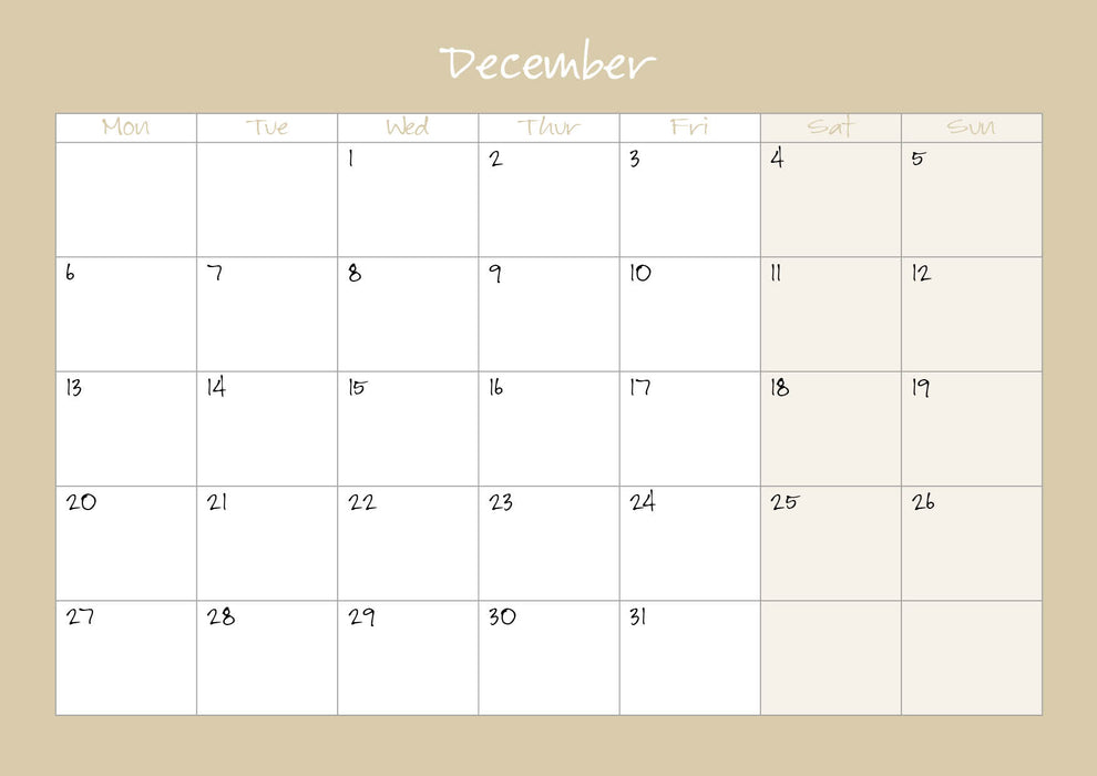 Jane Glue Calendar 2027