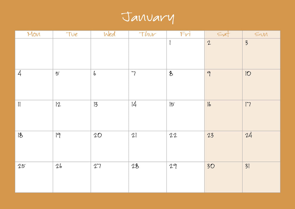 Jane Glue Calendar 2027