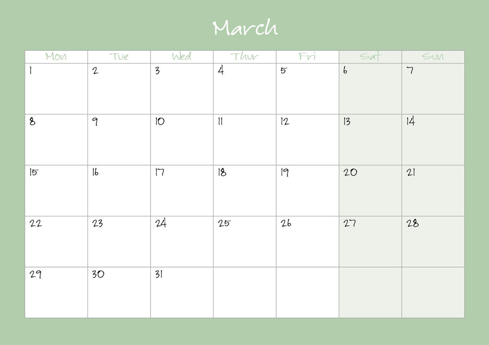 Jane Glue Calendar 2027