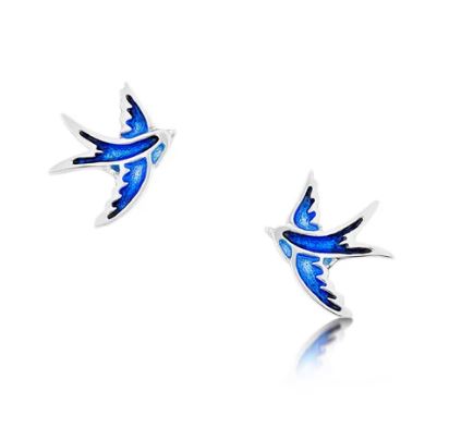 Sheila Fleet Swallows Stud Earrings in Sapphire Blue (EE00197)