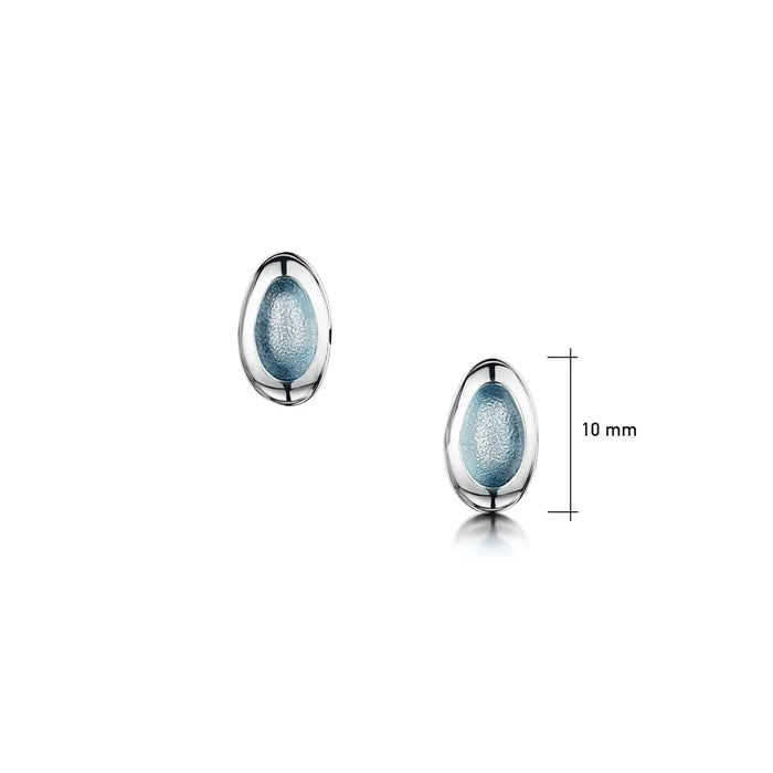 Sheila Fleet Shoreline Pebble Stud Earrings - Blue Grey (EE0167-BGREY)