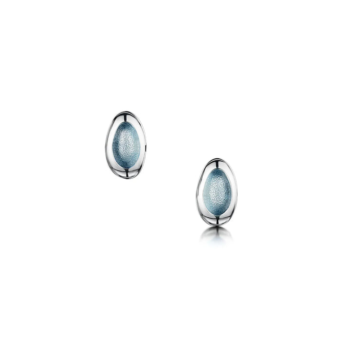 Sheila Fleet Shoreline Pebble Stud Earrings - Blue Grey (EE0167-BGREY)