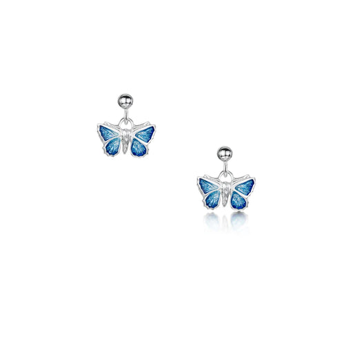 Sheila Fleet Butterfly Small Drop Earrings in Holly Blue (EE286-HOLLY)
