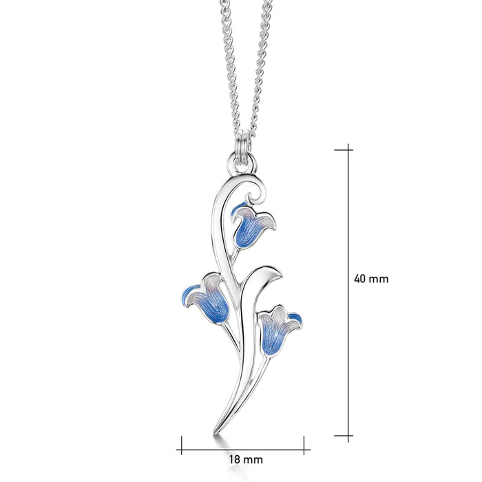Sheila Fleet Bluebell 3-flower Small Pendant Necklace in Sterling Silver (EP0242-BBELL)
