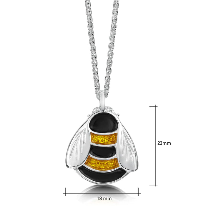 Sheila Fleet Bumblebee Enamel Dress Pendant in Yellow and Black Enamel (EPX273-YELBK)