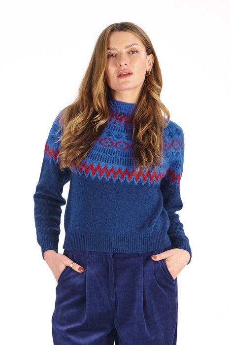New Komodo Fair Isle Sweater in Navy