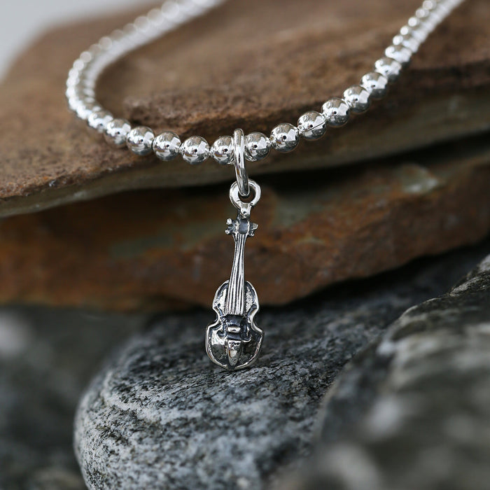 Sheila Fleet Small Fiddle Stretch Bracelet in Sterling Silver (FBL00308)