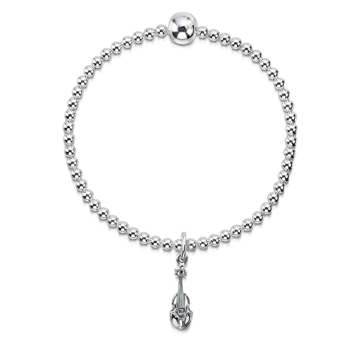 Sheila Fleet Small Fiddle Stretch Bracelet in Sterling Silver (FBL00308)