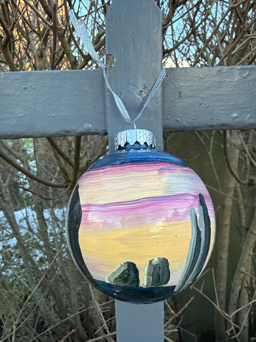 Fishing Float Art Hand Painted Sunset at the Ring of Brodgar Bauble
