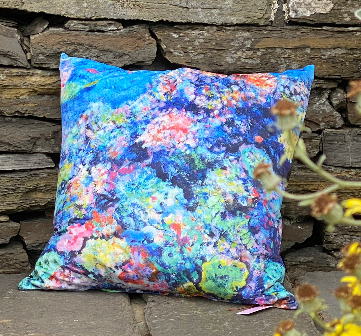 Jane Glue 'Rockpool, Orkney' Velvet Cushion — Judith Glue
