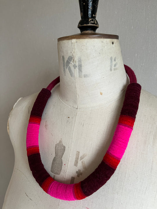 Lynsey Walters Chunky Colour Blocks Necklace - Burgundy Dip Dye Effect ...