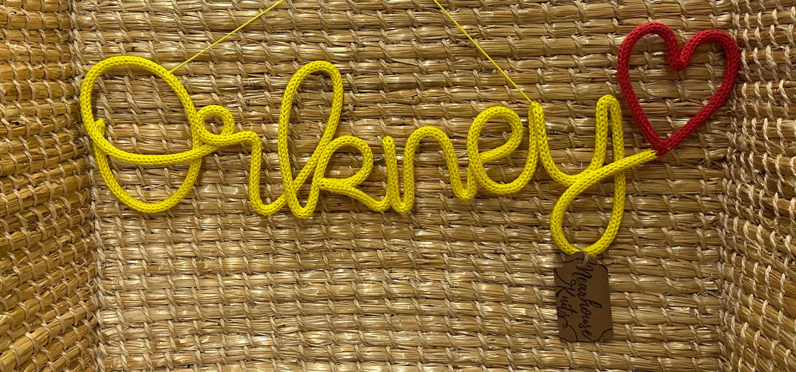Handmade Yellow Orkney sign