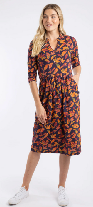 NEW 25% OFF Weird Fish Isolde Printed Jersey Midi Dress Night Blue