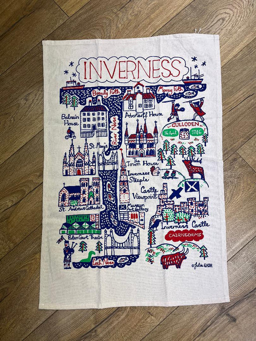 Julia Gash - Inverness Cityscape 8oz Natural Tea Towel