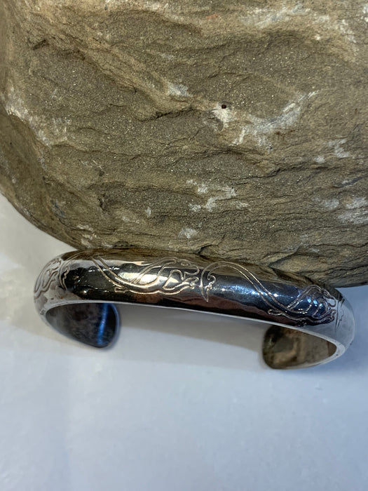 Pre Loved OrkneyInga Silver Hand Engraved Bangle