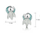 NEW Sheila Fleet Snowdrop Small Stud Earrings in Leaf Enamel (EE0226)