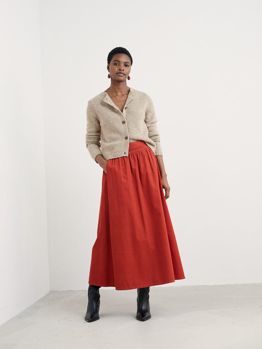 NEW 25% OFF Seasalt Mevagissey Skirt - Dark Cinnamon in GOTS-Certified Organic Cotton