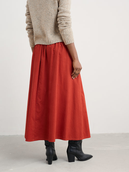 NEW 25% OFF Seasalt Mevagissey Skirt - Dark Cinnamon in GOTS-Certified Organic Cotton