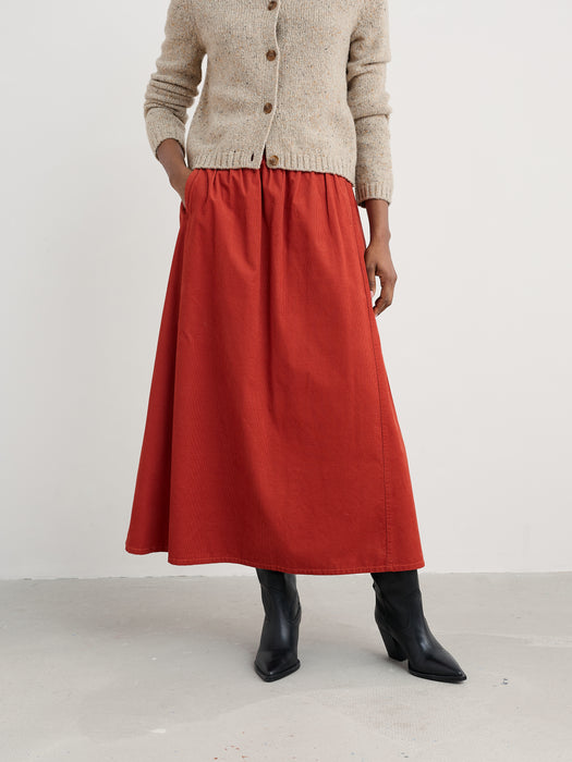 NEW 25% OFF Seasalt Mevagissey Skirt - Dark Cinnamon in GOTS-Certified Organic Cotton