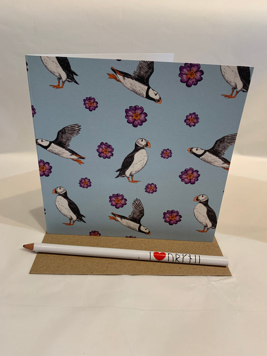Cherith Harrison Blue Puffin Card