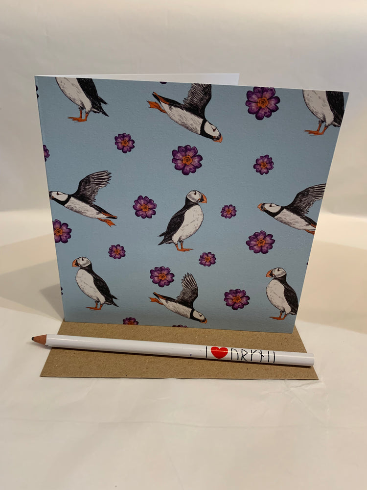 Cherith Harrison Blue Puffin Card