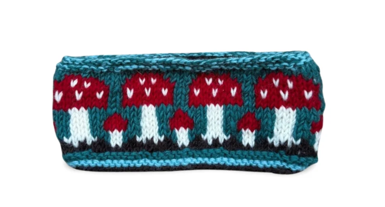 From The Source Hand Knitted Mushroom Headband - Dusk