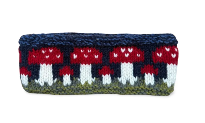 From The Source Hand Knitted Mushroom Headband - Midnight