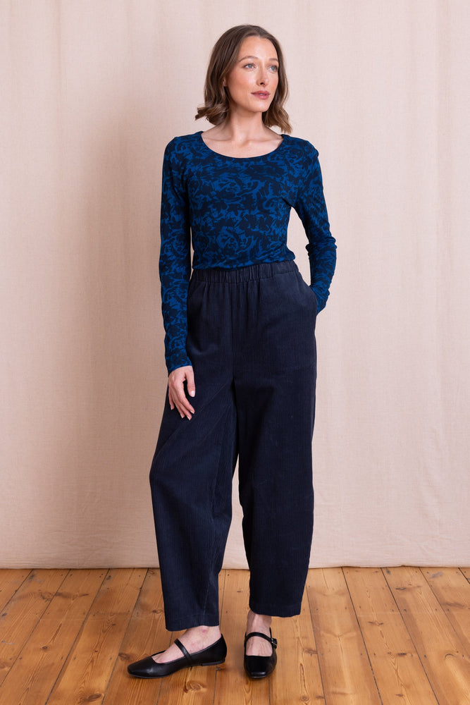 NEW Nomads Cord Bubble Trousers in Navy