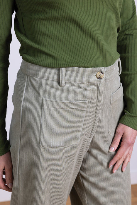 NEW 25% OFF Nomads Cotton Chunky Cord Cropped Trouser in Ecru