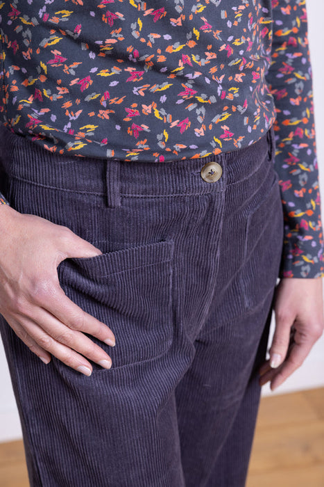 NEW 25% OFF Nomads Cotton Chunky Cord Cropped Trouser in Plum