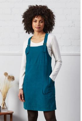Now 25% OFF Nomads Organic Cotton Needlecord Pinafore - Peacock