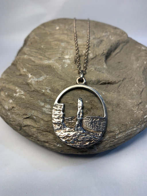 Pre Loved Ola Gorie 1990's 'Old Man Of Hoy' Sterling Silver Necklace