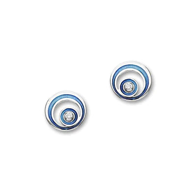 Ortak Orbit Silver Earrings - Midnight Sapphire (ECE14)