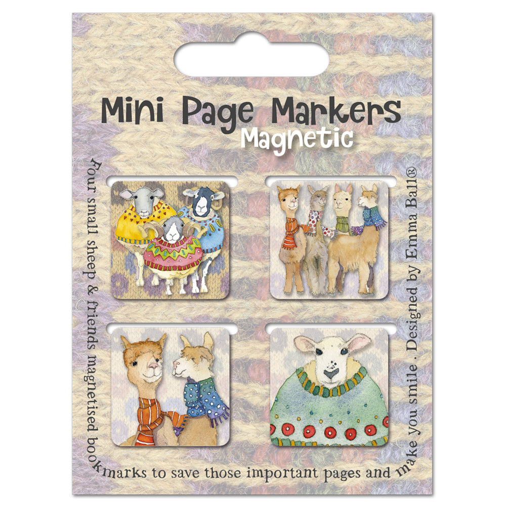 Emma Ball Sheep in Sweaters and Alpacas Magnet Page Marker