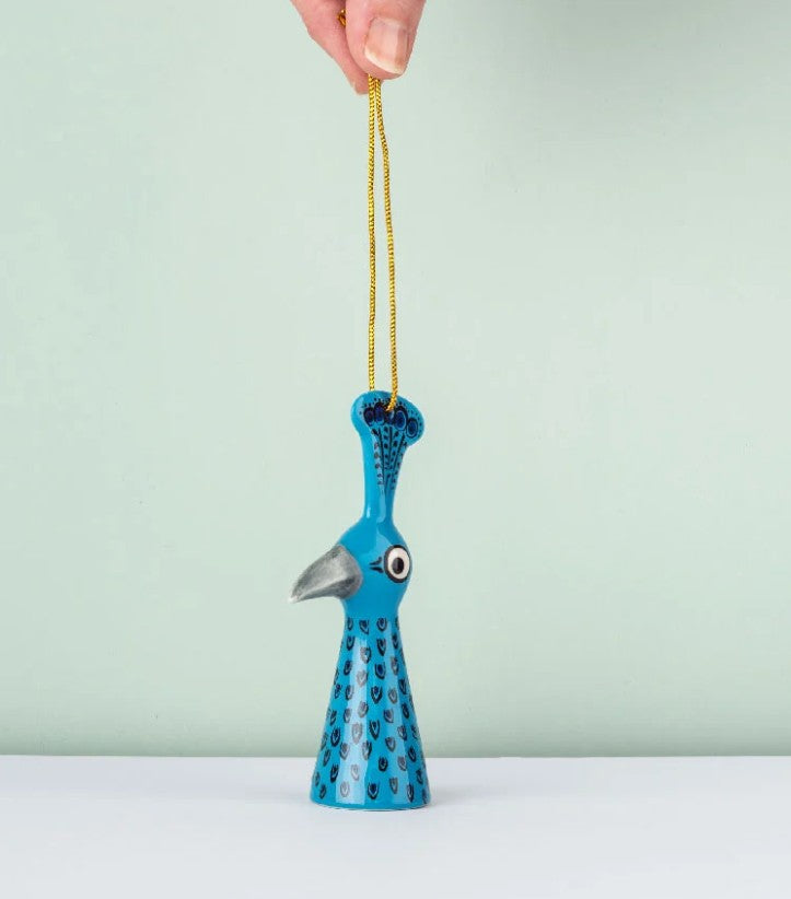 Hannah Turner - Ceramic Peacock Hanging Decoration