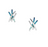 NEW Sheila Fleet Wild Grasses Small 4 - strand Stud Earrings in Peacock (EE0186)