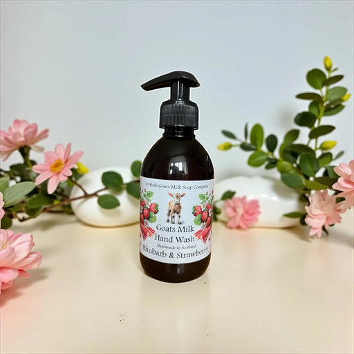 Scottish Goats Milk Soap Company - Handmade Goats Milk Hand Wash - Rhubarb & Strawberry