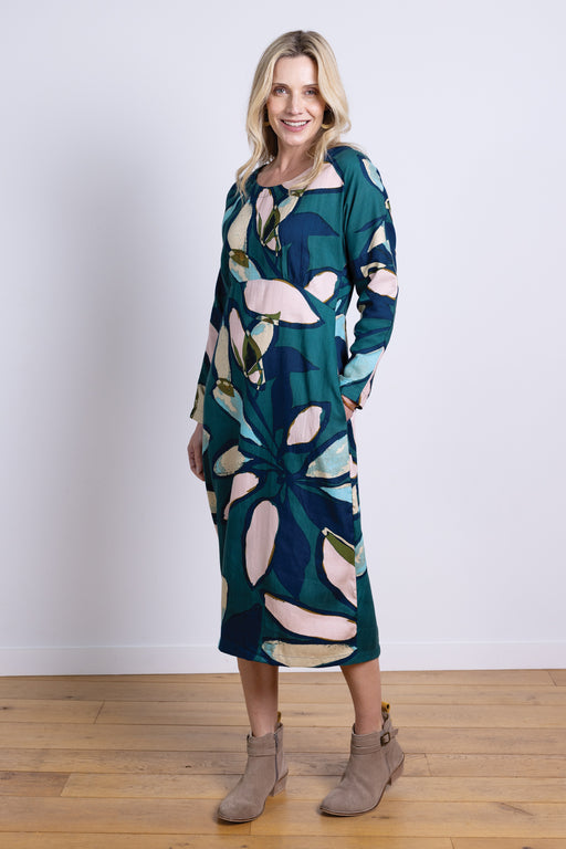 NEW 25% OFF Nomads Textured Tencel Bubble Midi Dress in Nordic