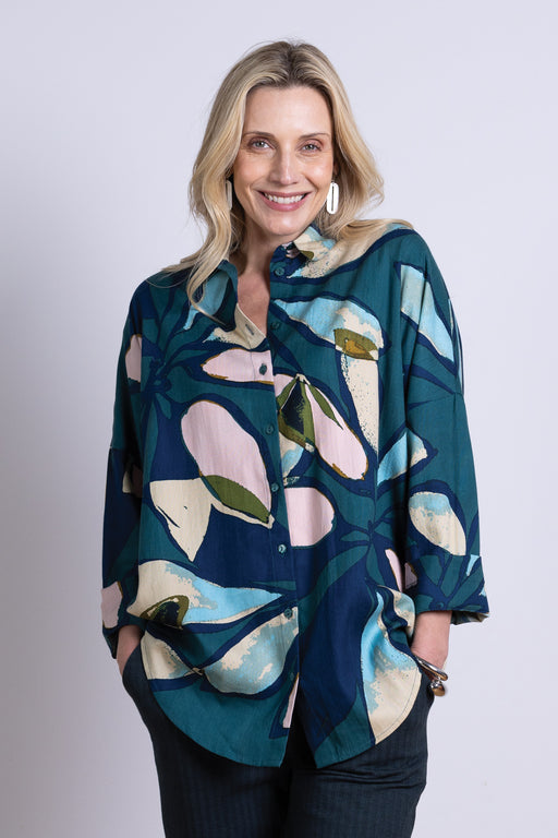 NEW 25% OFF Nomads Textured Tencel Oversized Shirt in Nordic