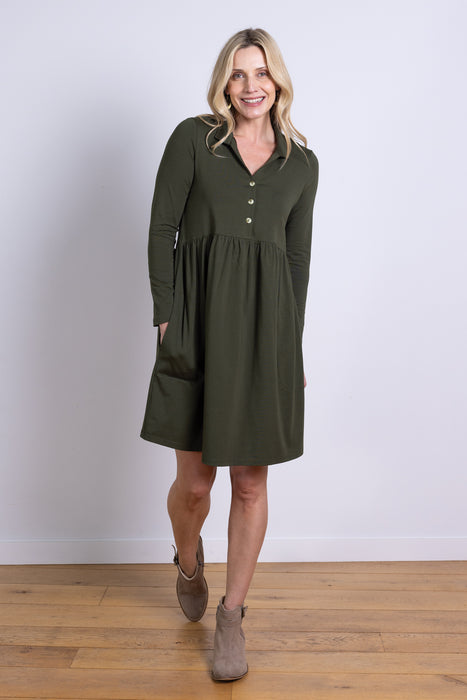 NEW 25% OFF Nomads GOTS Organic Cotton Long Sleeve Tunic Dress in Juniper