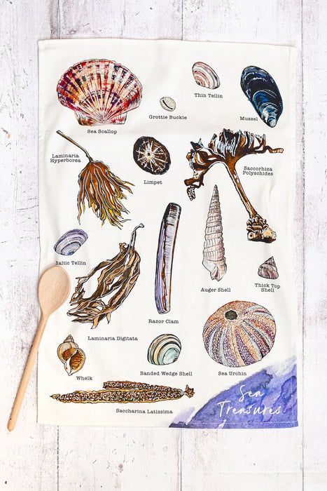 Sarah Leask Sea Treasures Tea Towel