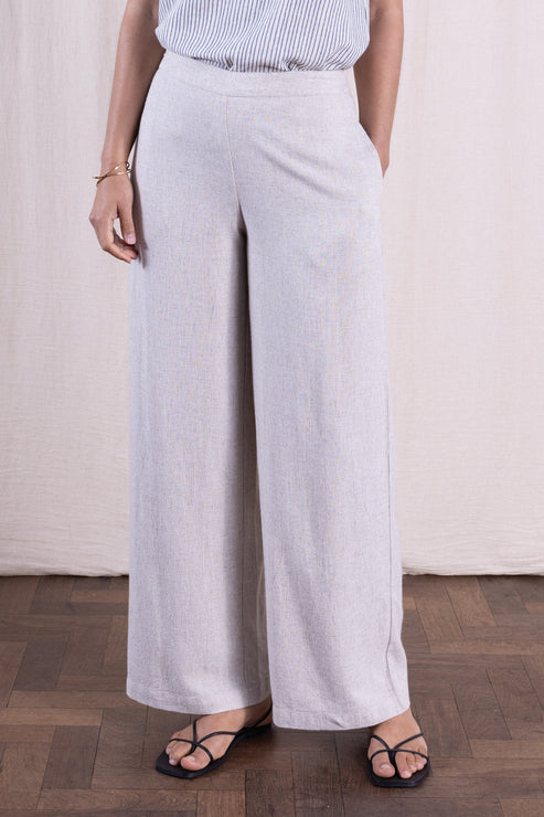 NEW Nomads Linen Blend Wide Leg Trouser - Natural
