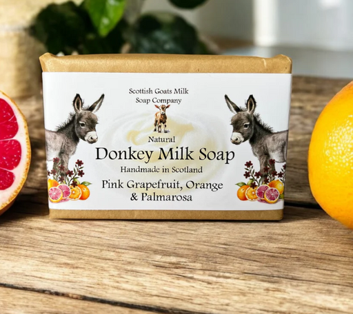 Scottish Donkey Milk Soap Company - 95g Bar of Soap (Pink Grapefruit/Orange/Palmarosa)