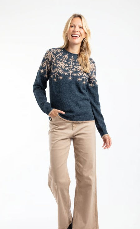 NEW 25% OFF Weird Fish Miska Eco Fair Isle Jumper - Navy