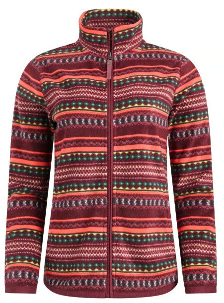 NEW 25% OFF Weird Fish Rochelle Full Zip Printed Microfleece Antique Cherry