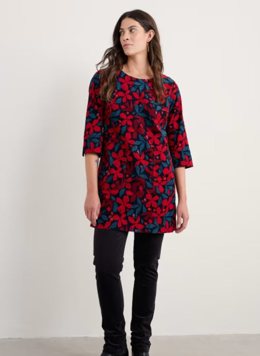 NEW 25% OFF Seasalt Port Gaverne Tunic - Headland Collage Carmine