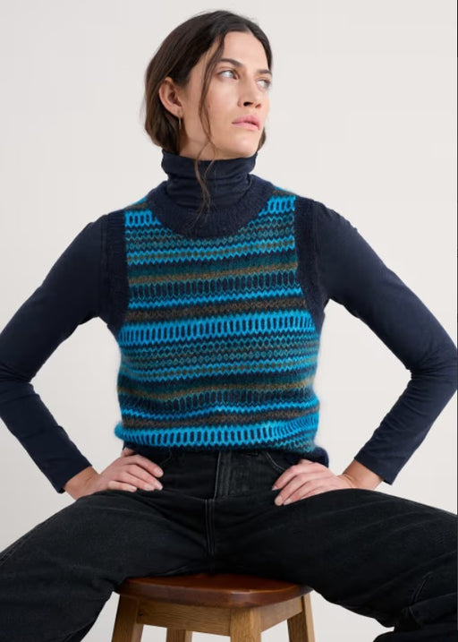 NEW 25% OFF Seasalt Annik Vest - Modernist Cyan Multi