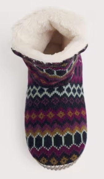 NEW Seasalt Snooze Slipper Booties - Modernist Grape Multi