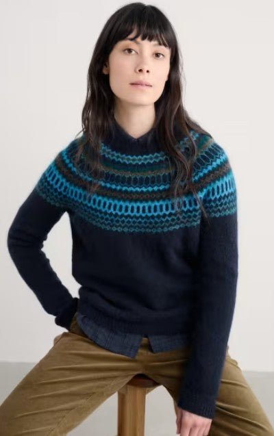 NEW 25% OFF Seasalt Annik Jumper - Modernist Cyan Multi