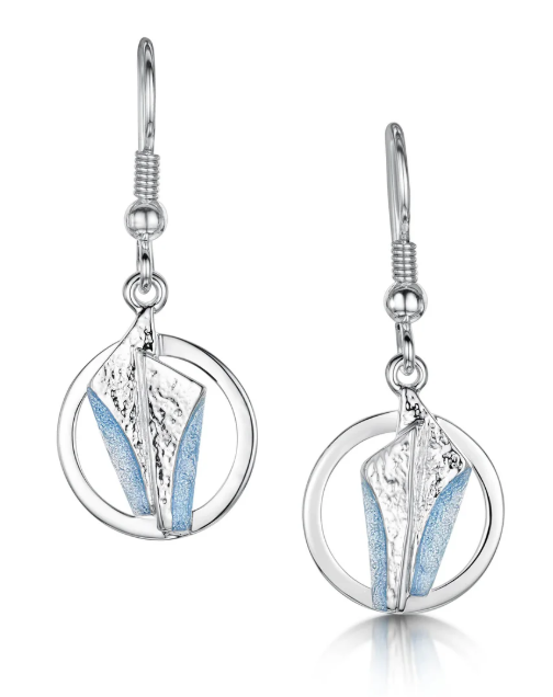 Sheila Fleet Stone Circles Earrings in SLATE (EE143)